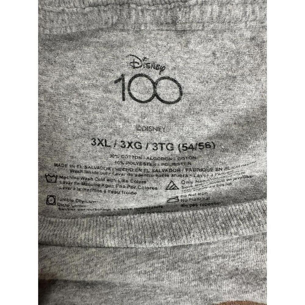 Disney 100 Mickey Mouse Gray Graphic Tee 3XL Classic Cartoon Streetwear - Picture 2 of 3